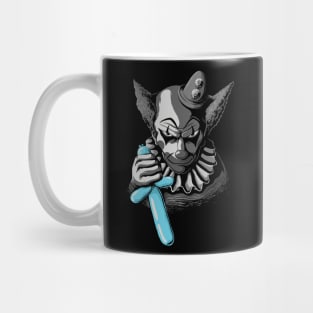 Clowns Are Evil - Black and White (and Blue) Mug